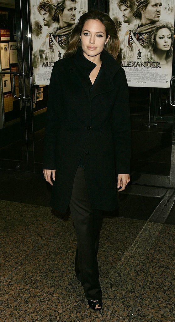 NEW YORK - NOVEMBER 22: Actress Angelina Jolie attends a special screening of "Alexander" at Lincoln Center on November 22, 2004 in New York City. (Photo by Peter Kramer/Getty Images)