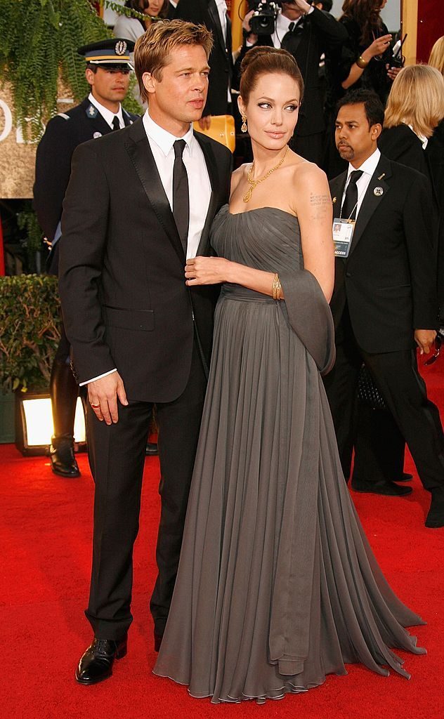 BEVERLY HILLS, CA - JANUARY 15: Actors Brad Pitt and Angelina Jolie arrive at the 64th Annual Golden Globe Awards at the Beverly Hilton on January 15, 2007 in Beverly Hills, California. (Photo by Kevin Winter/Getty Images)
