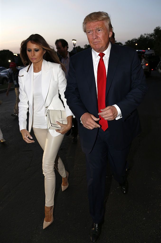 NEW YORK, NY - SEPTEMBER 8: Donald Trump and his wife Melania Trump attend the Williams sisters match on day nine of the 2015 US Open at USTA Billie Jean King National Tennis Center on September 8, 2015 in the Flushing neighborhood of the Queens borough of New York City. (Photo by Jean Catuffe/GC Images)