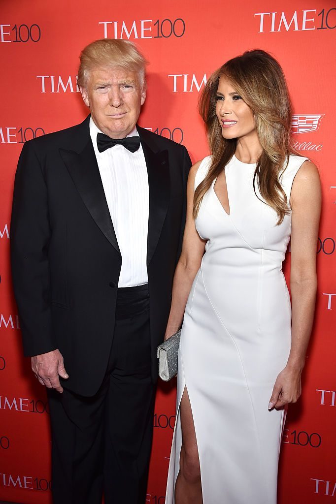NEW YORK, NY - APRIL 26: Donald Trump (L) and Melania Trump attend 2016 Time 100 Gala, Time's Most Influential People In The World red carpet at Jazz At Lincoln Center at the Times Warner Center on April 26, 2016 in New York City. (Photo by Dimitrios Kambouris/Getty Images for Time)